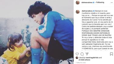 Dalma Maradona publicó un desgarrador mensaje de despedida para Diego: "No me imagino como va a ser mi vida sin vos"